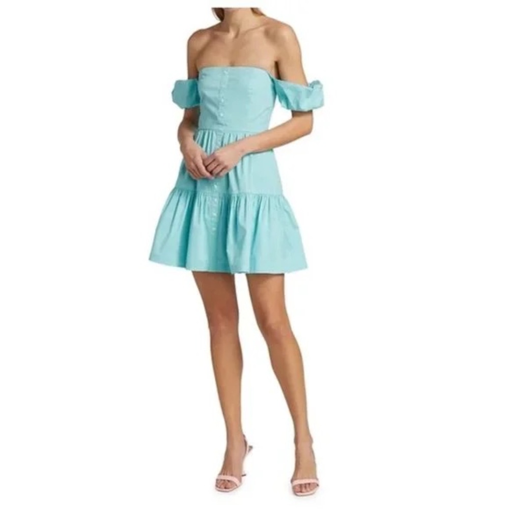 Staud Elio Mini Dress in Blue